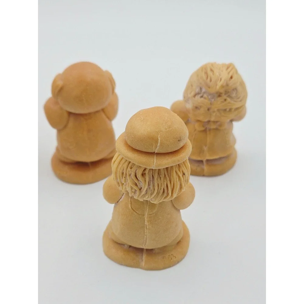 Vintage 1983 Clay Dough Figurines and Ornaments Set of 9 Folk Art Decor